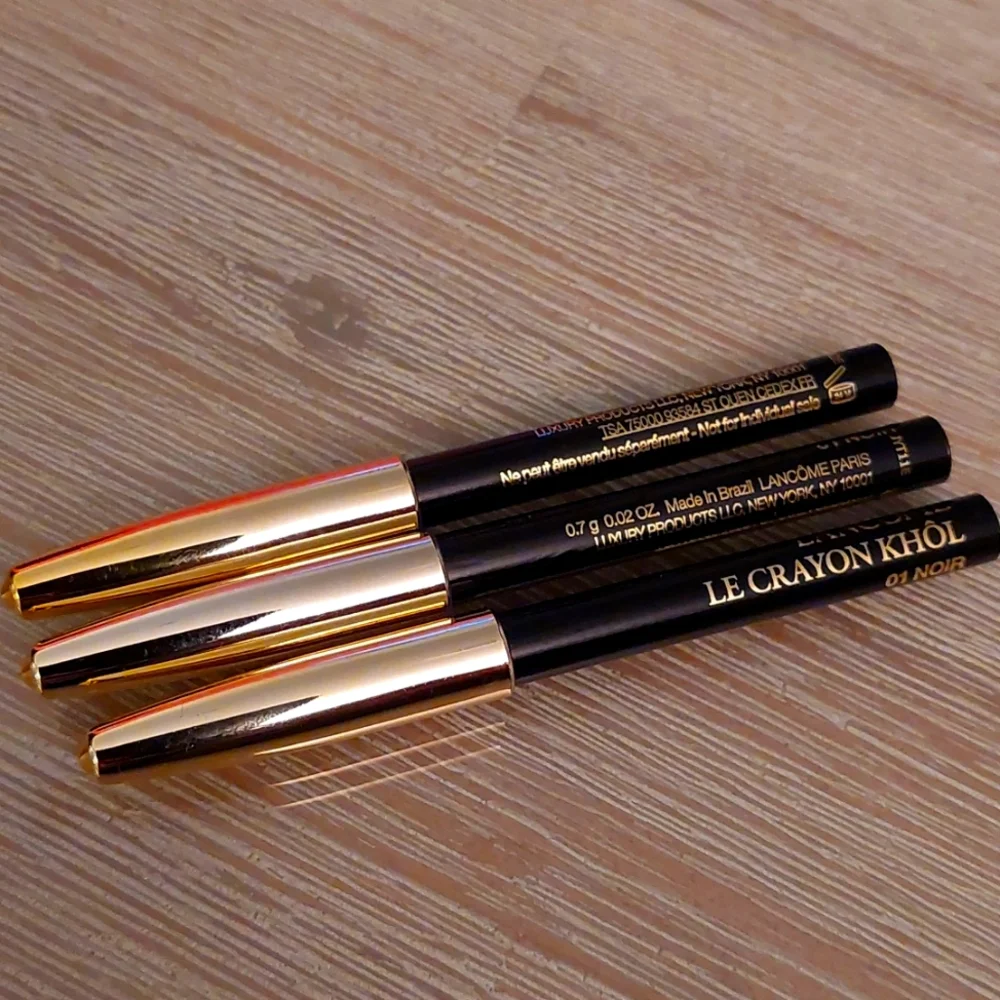 Lancome 01 Noir Le Crayon Black Eyeliner .07g x 3 New Unused - Picture 1 of 1
